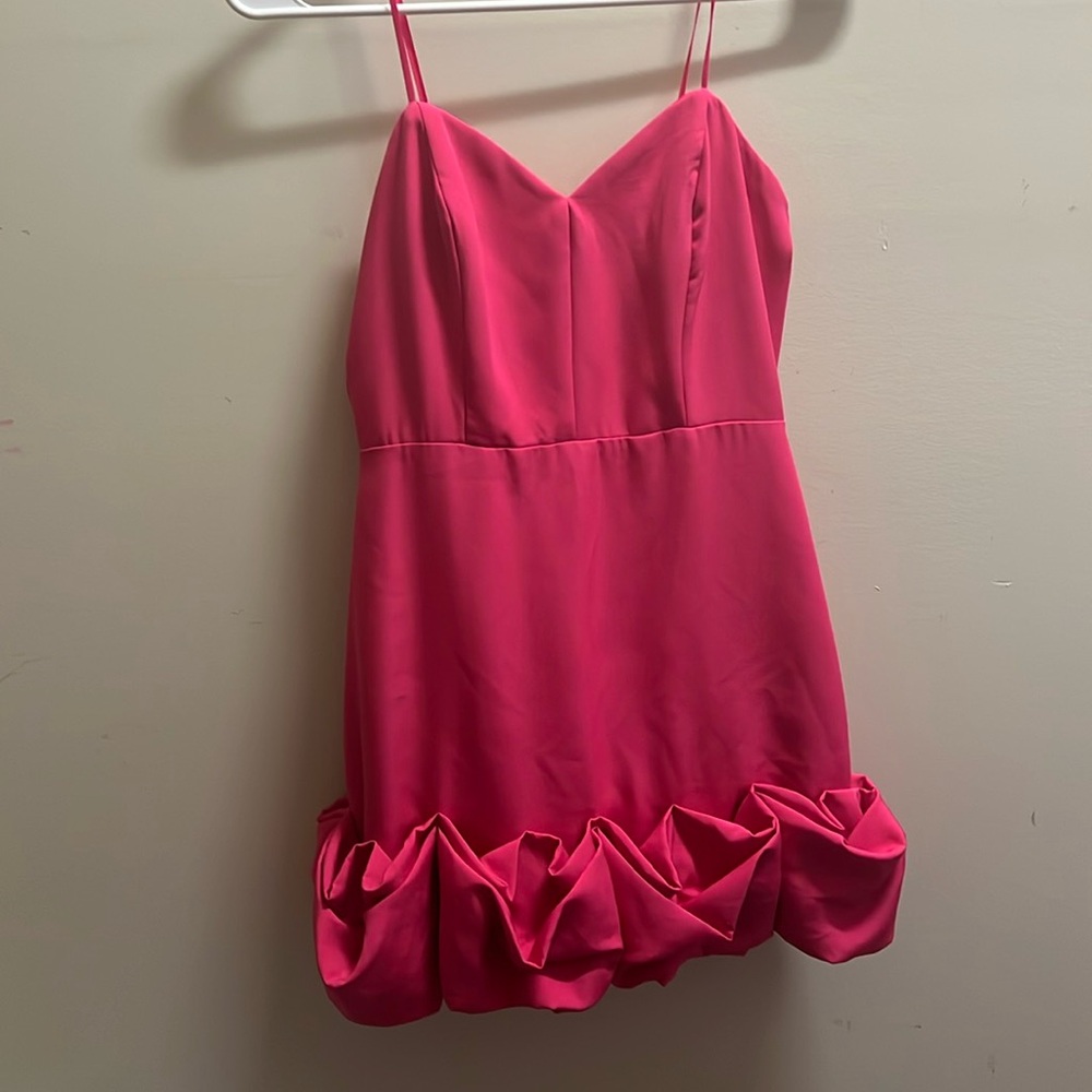 DO+BE hot pink ruffle bottom mini dress size small